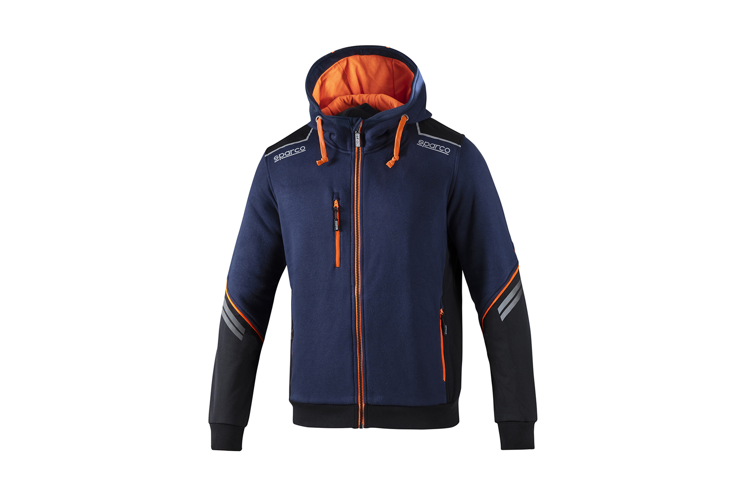 SPARCO Tech Hooded Full Zip Work Utility T-Shirt Uniseks, Oranje, XXL SPARCO Tech Hooded Full Zip Work Utility T-Shirt Uniseks, Oranje, XXL
